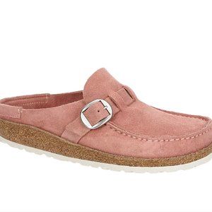 Anthropologie Birkenstock Buckley Pink Suede Clogs